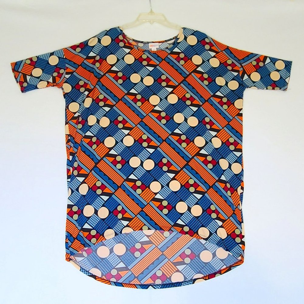 LuLaRoe High Low Tunic Top Geometric Circle Square Stretch Comfort Casual Wear